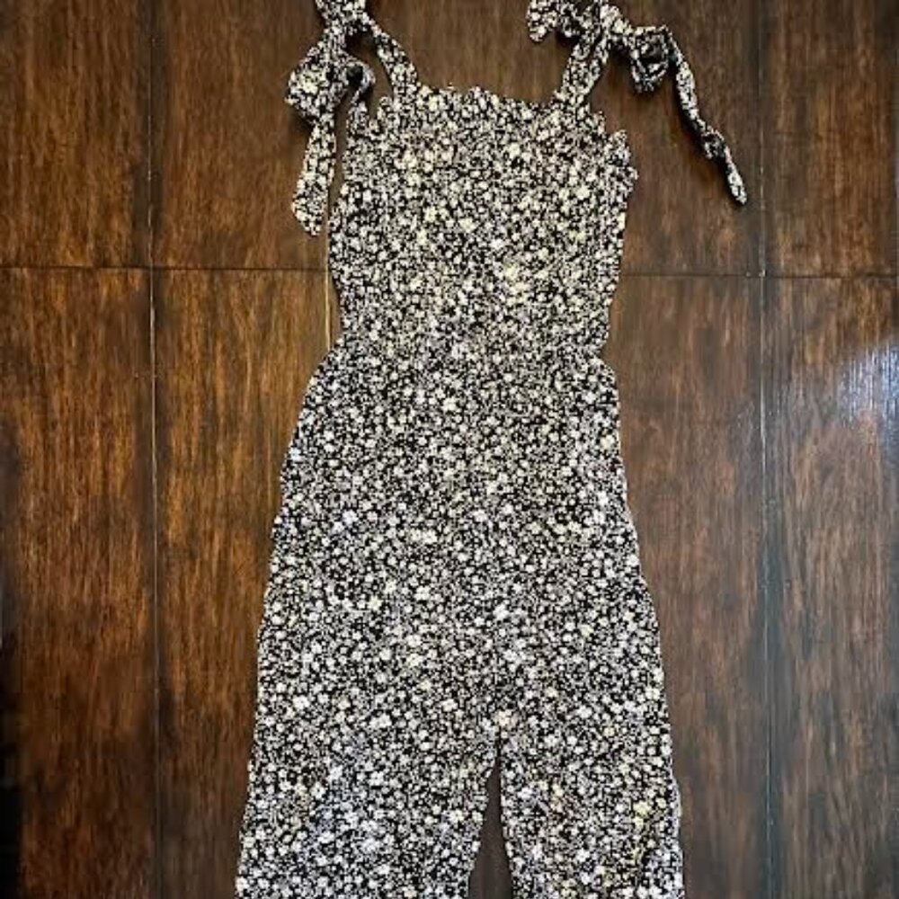 Francesca's Eden Shoulder Tie Wildflower Jumpsuit NWT